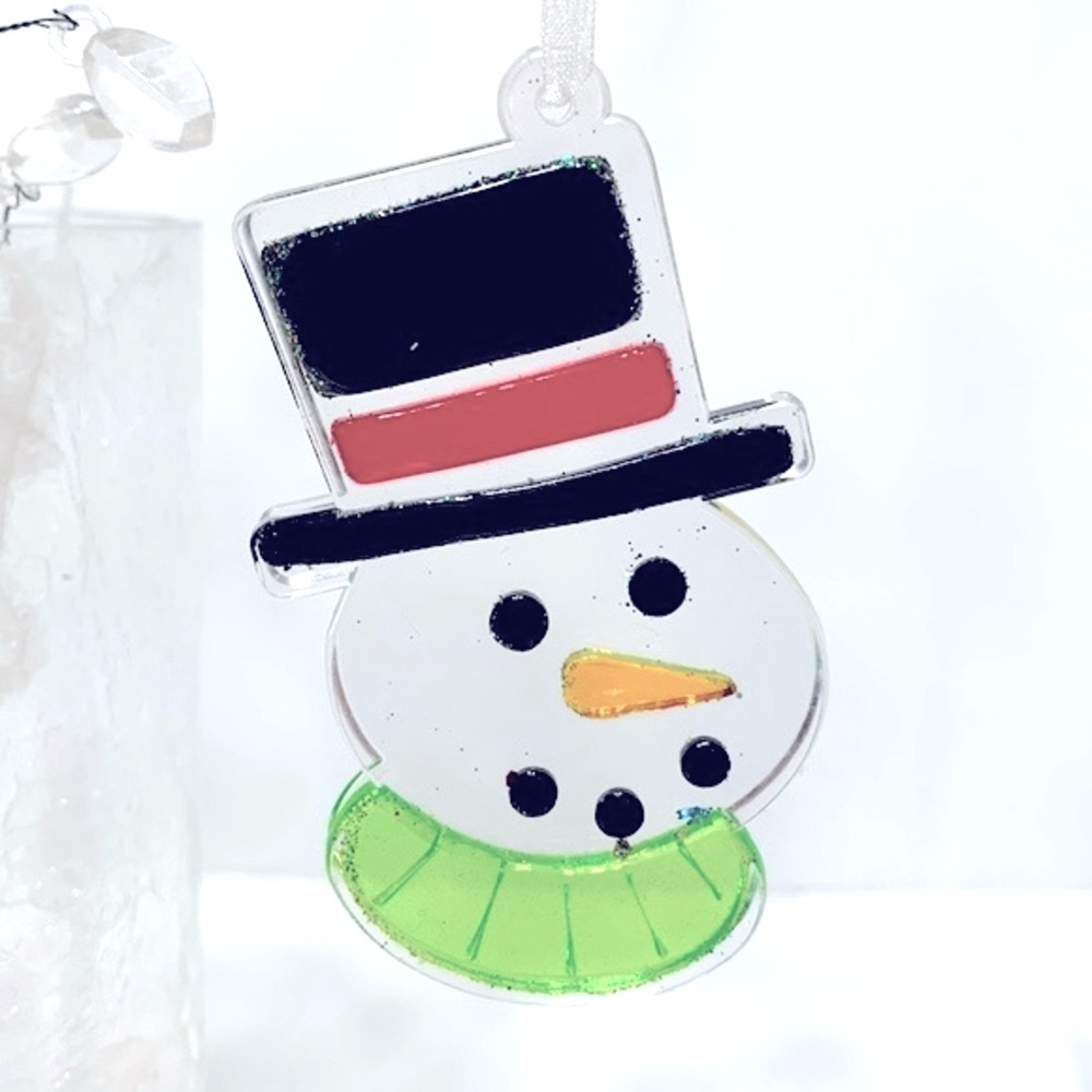 Snowman lucite ornament